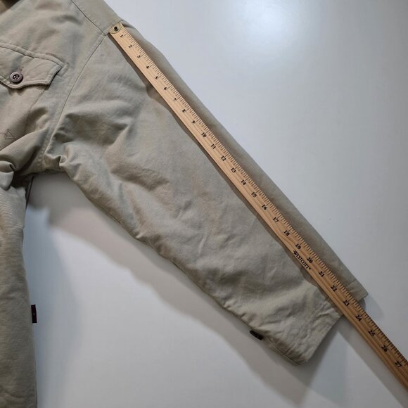 VTG Arnold Palmer Chore Coat Men XL Beige LS Quilt Lined Twill Cotton Zip Jacket - Picture 6 of 16
